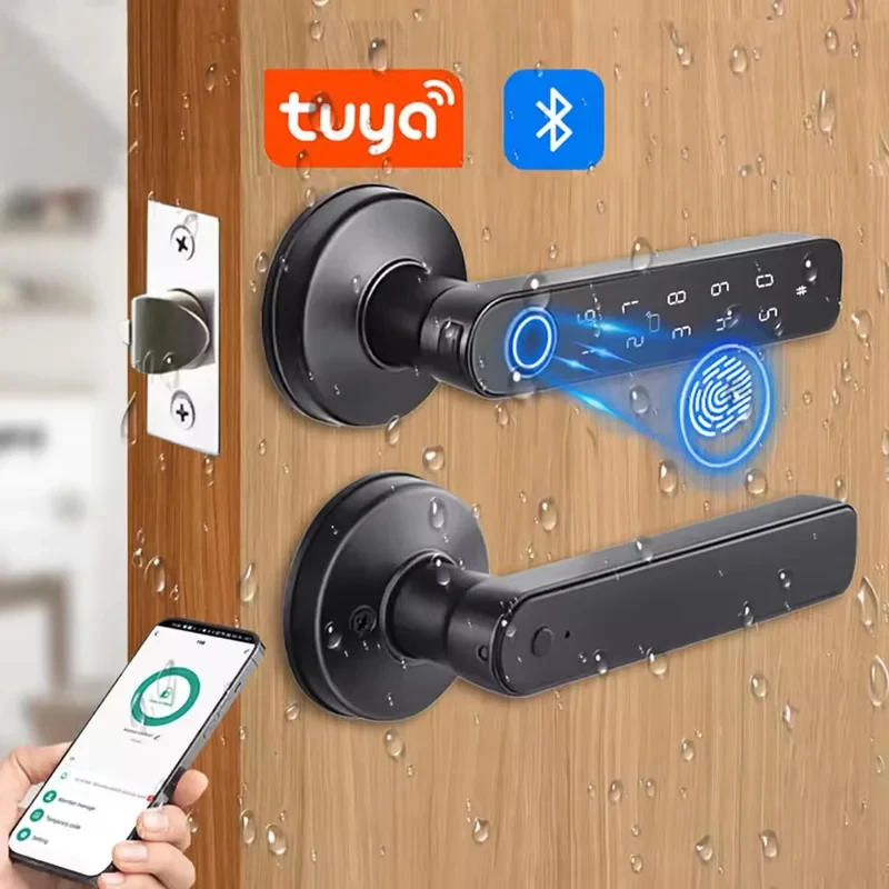 Door Handle Bar - Tuya App Bluetooth Smart Fingerprint Door