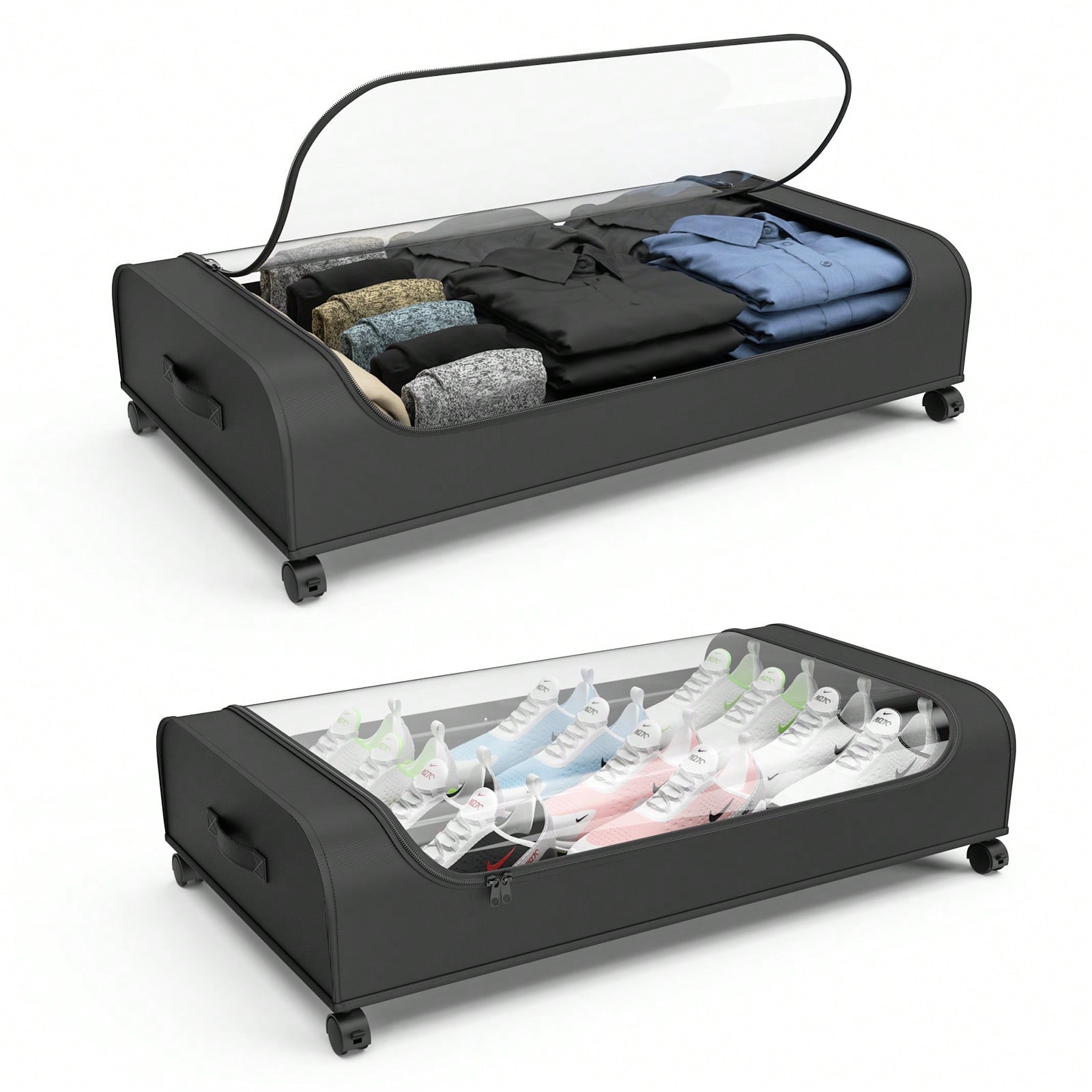 Furniture Hardware For Bed - Underbed Storage Organizer With Wheels Clear