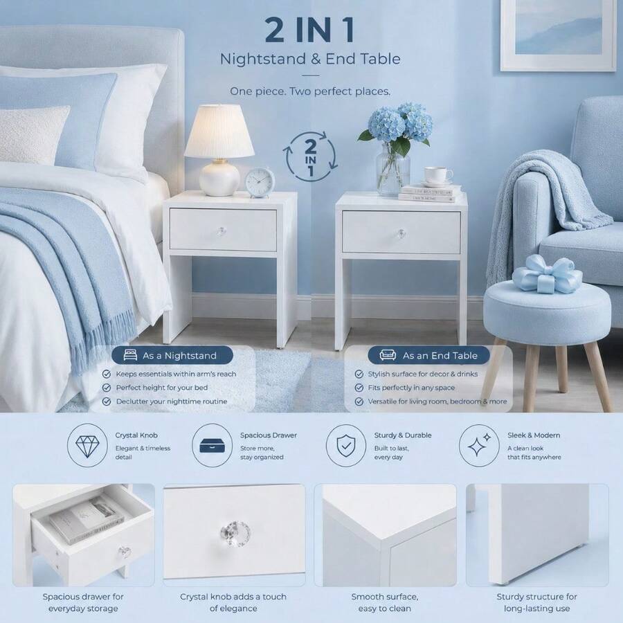 2-In-1 Storage Stool & Nightst - đánh giá và giá Furniture Hardware China