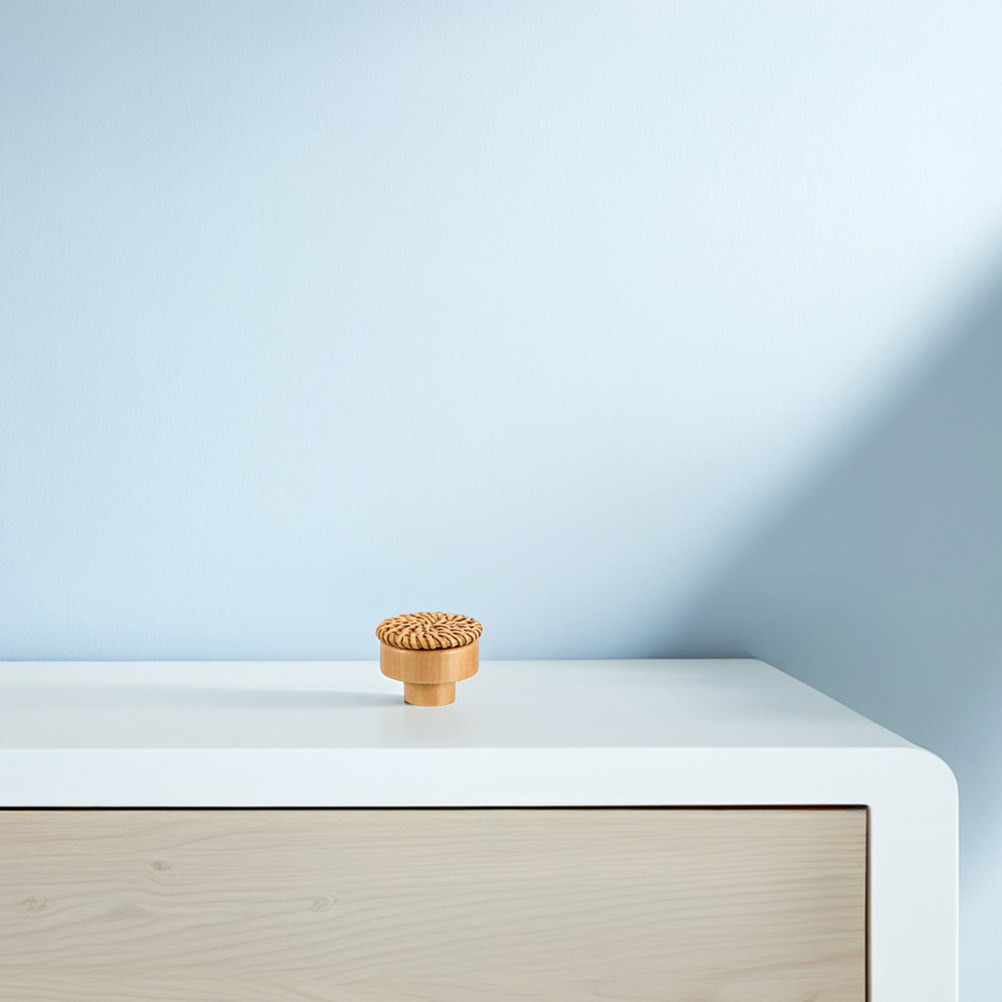6Pcs Round Woven Wooden Cabine - đánh giá và giá Cabinet Knob Round