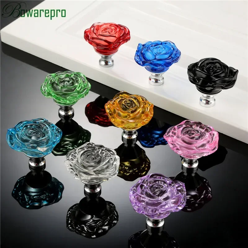 Bowarepro 50MM Pha Lê Hoa Hồng - đánh giá và giá Furniture Hardware Knobs