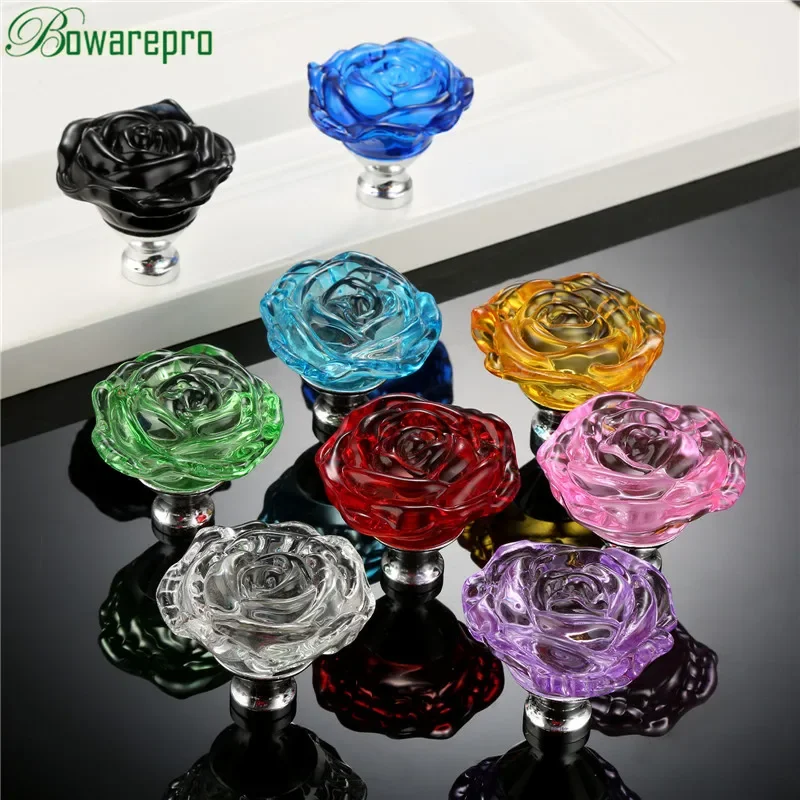 Bowarepro 50MM Pha Lê Hoa Hồng - đánh giá và giá Furniture Hardware Knobs