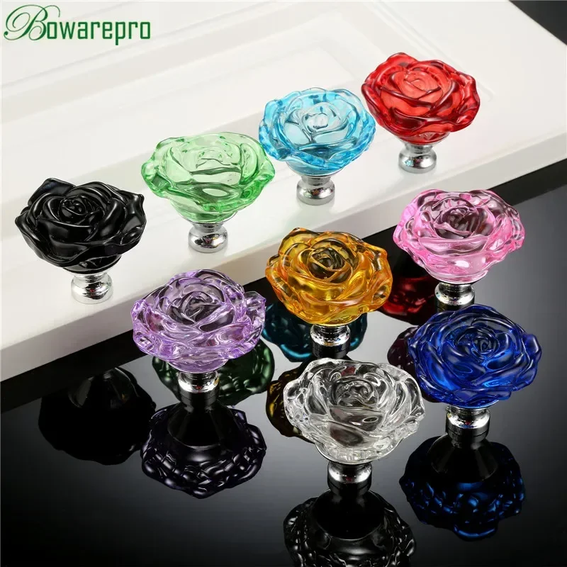 Bowarepro 50MM Pha Lê Hoa Hồng - đánh giá và giá Furniture Hardware Knobs