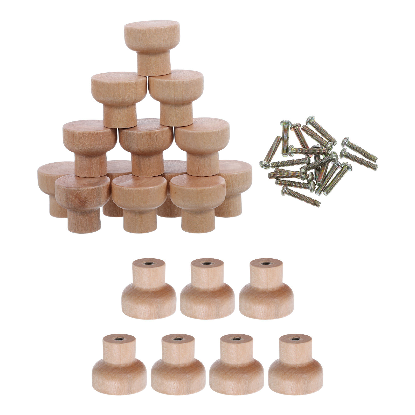 30Pcs Solid Beech Wood Small R - đánh giá và giá Cabinet Knob Round